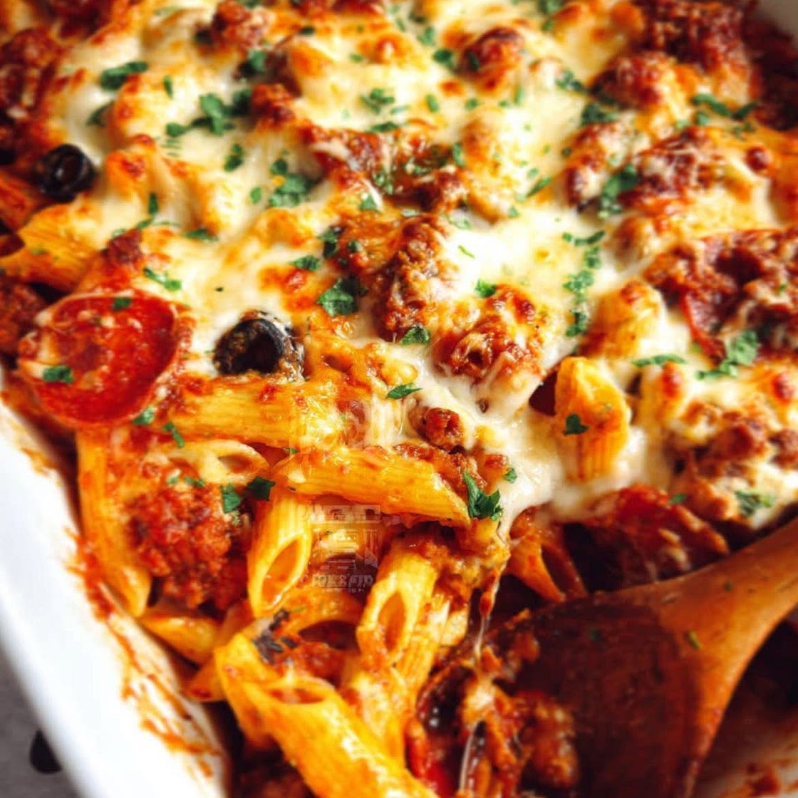 Supreme Pizza Pasta Bake
