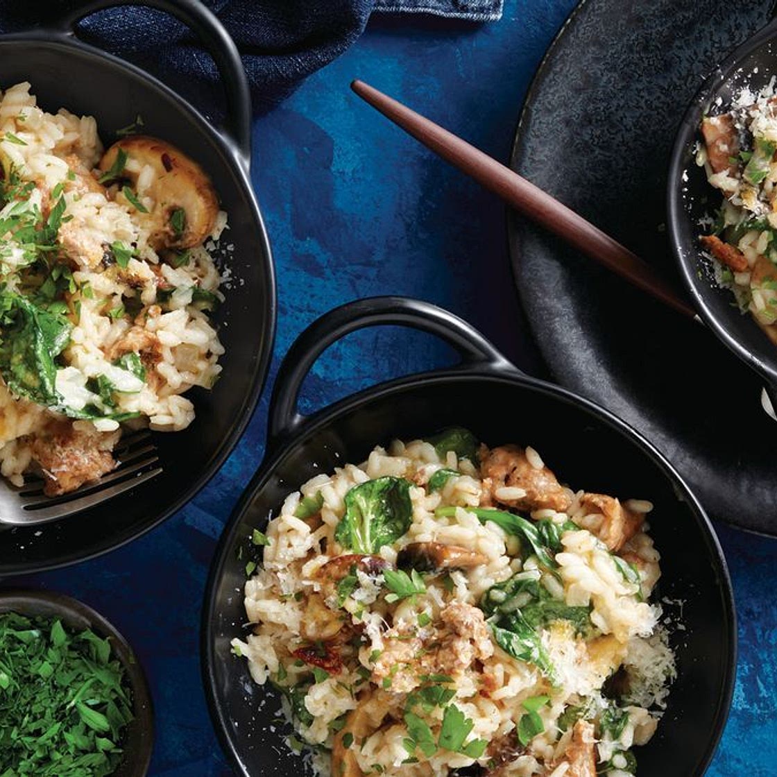 Slow cooker Italian sausage and mushroom risotto recipe