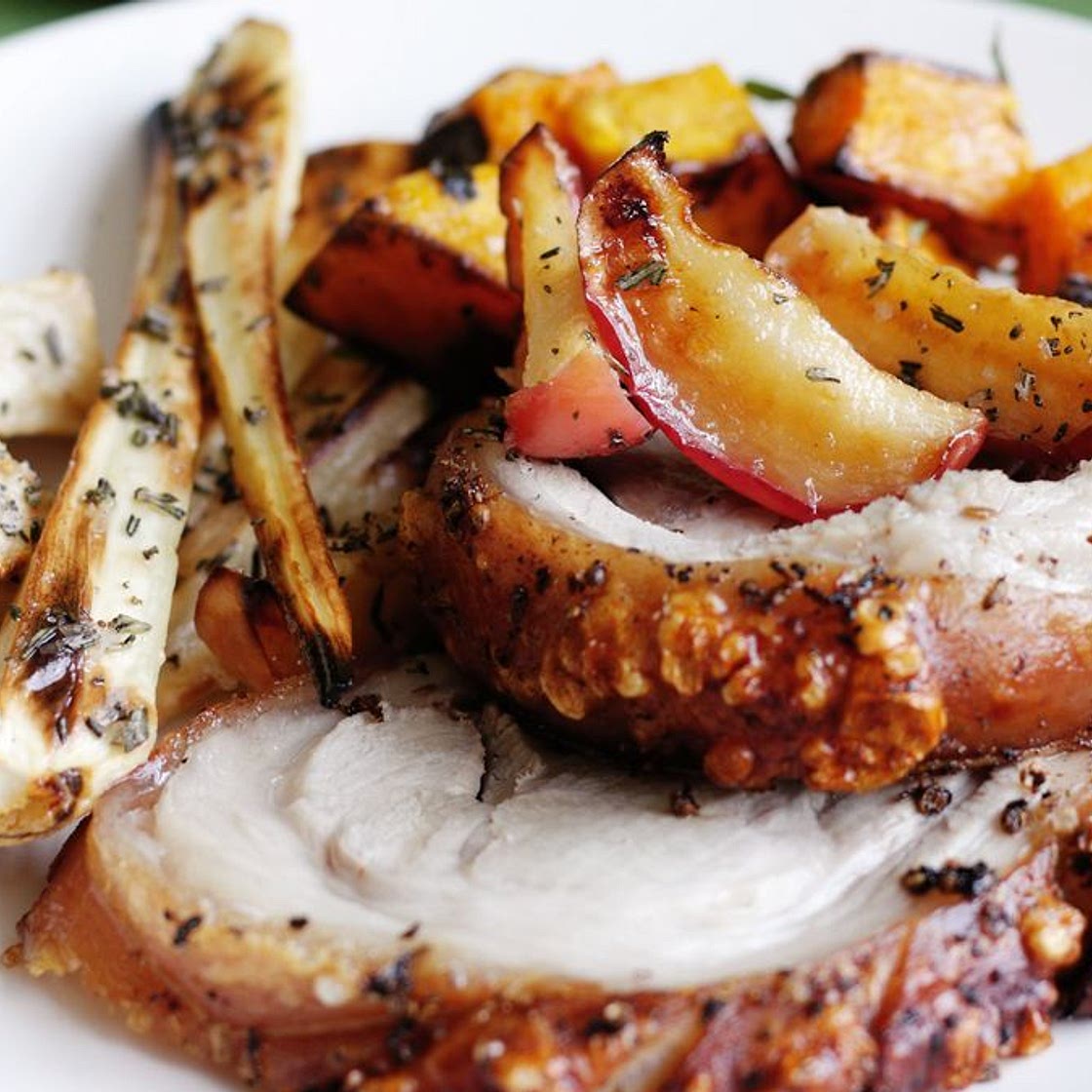 Fennel, black pepper and lemon slow-roasted pork shoulder