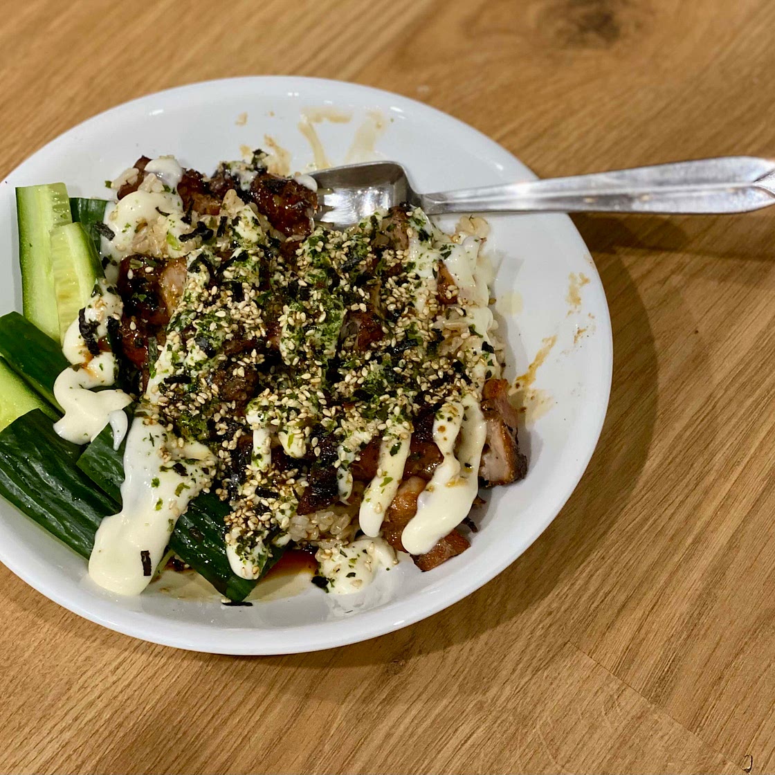 Chicken teriyaki sushi bowl