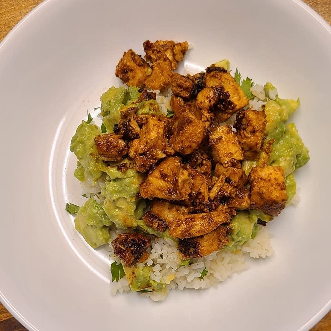 Honey Lime Chicken & Avocado Rice Stack