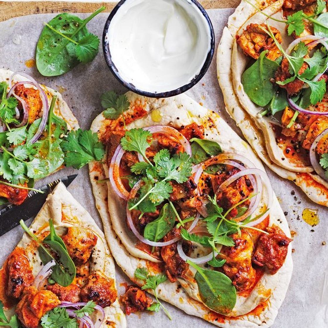 Tandoori chicken with flatbread recipe