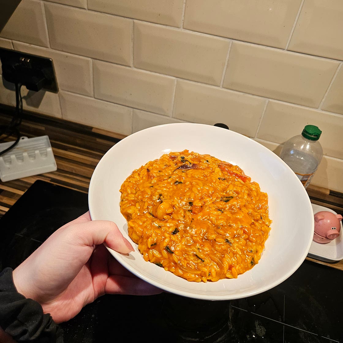 One Pot King Prawn, Pepper & Pesto Orzo