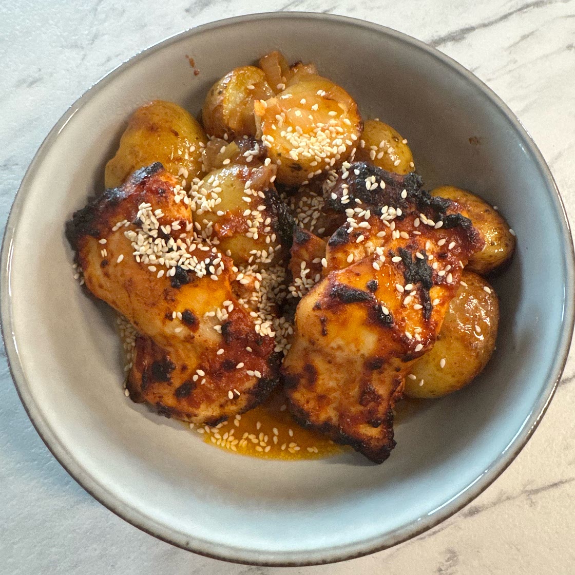 Baked Boneless Chicken Thighs with Baharat