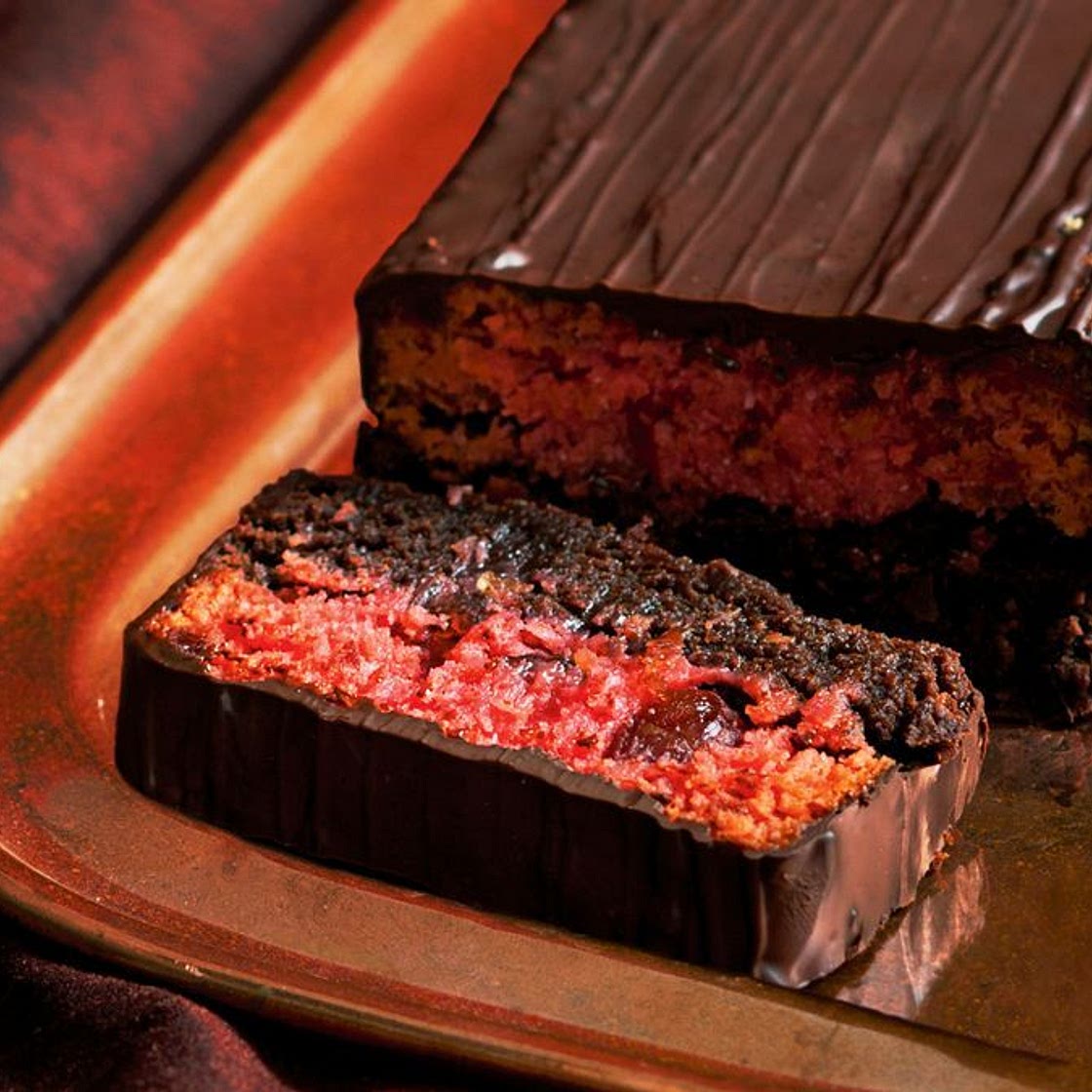 Cherry ripe brownie bar