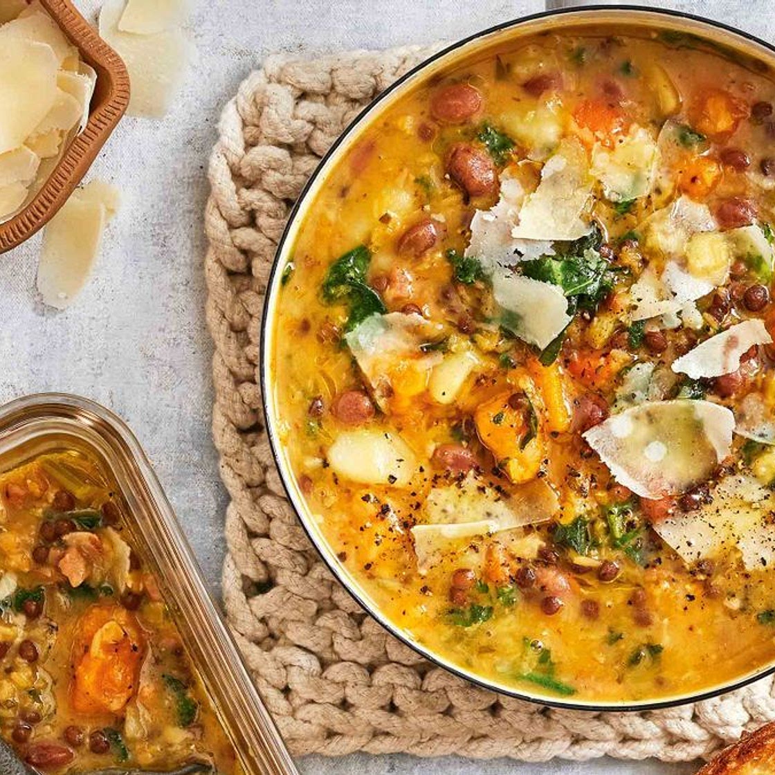 Hearty lentil, bacon and vegetable soup recipe
