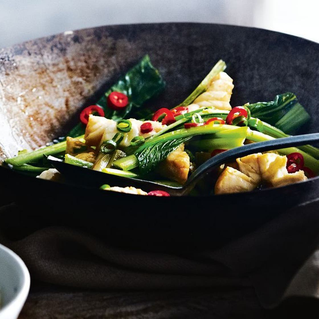 Vietnamese caramel fish with choy sum
