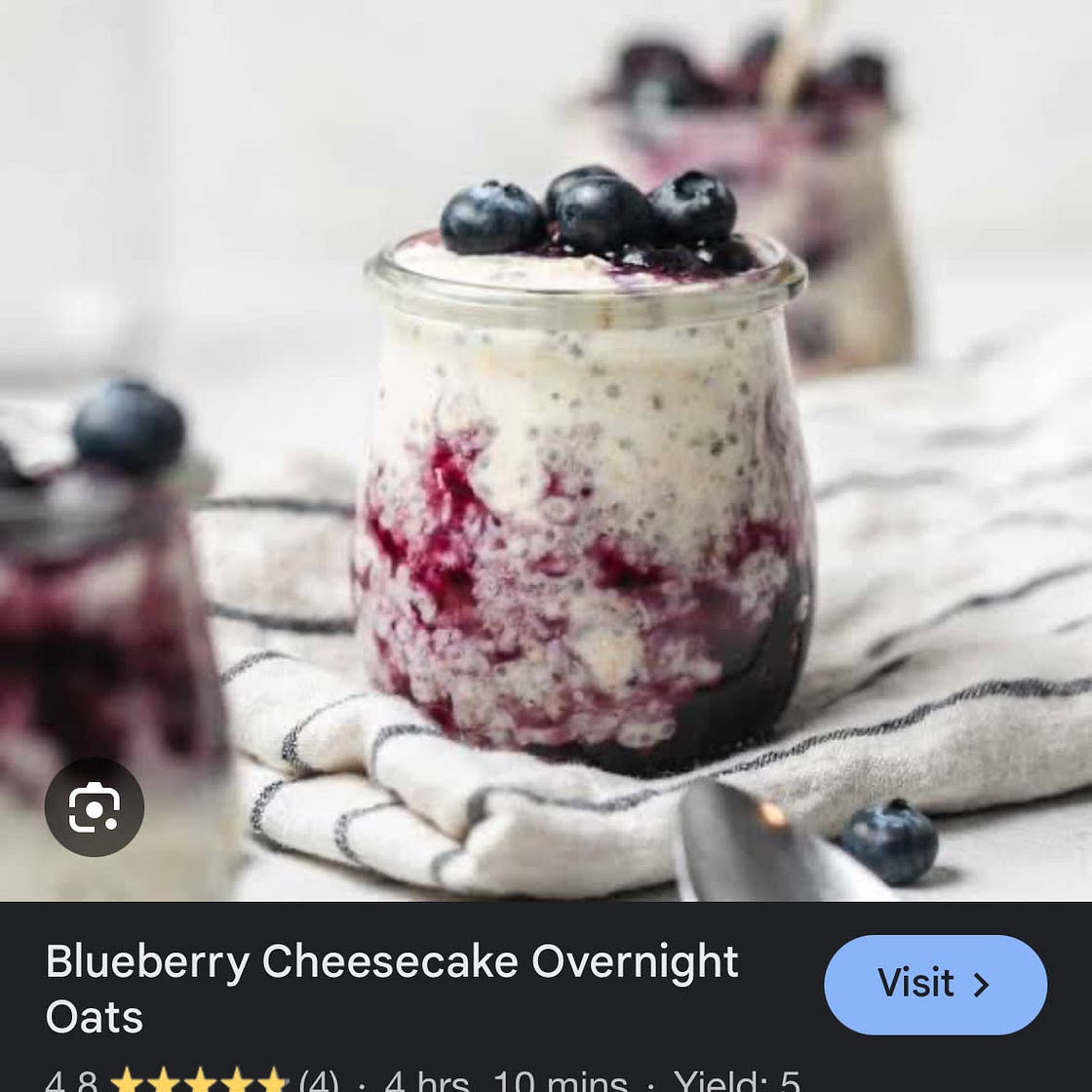 Blueberry Cheesecake Overnight Oats