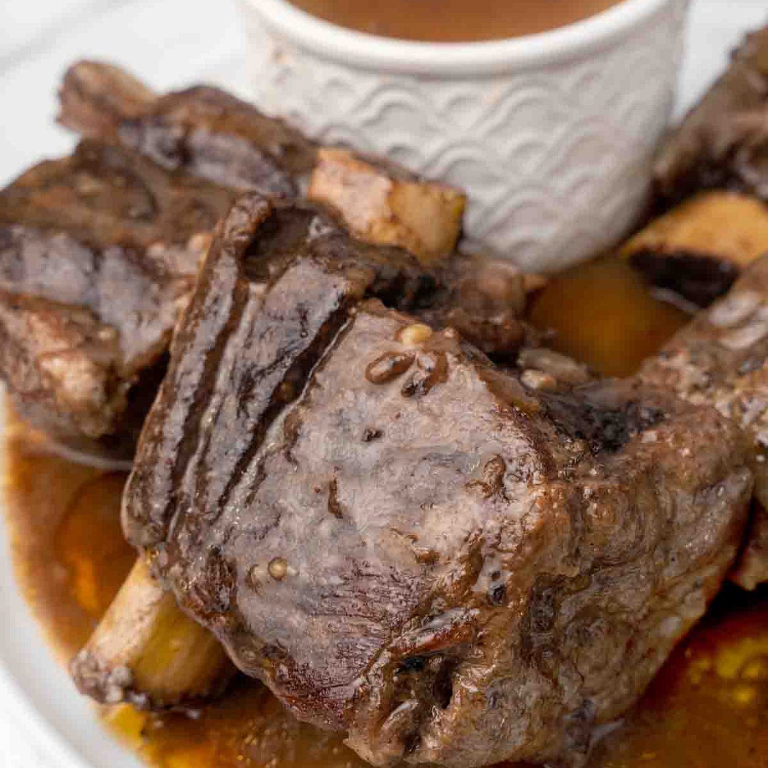 Slow Cooker Braised Short Ribs with a Red Wine Coffee Sauce
