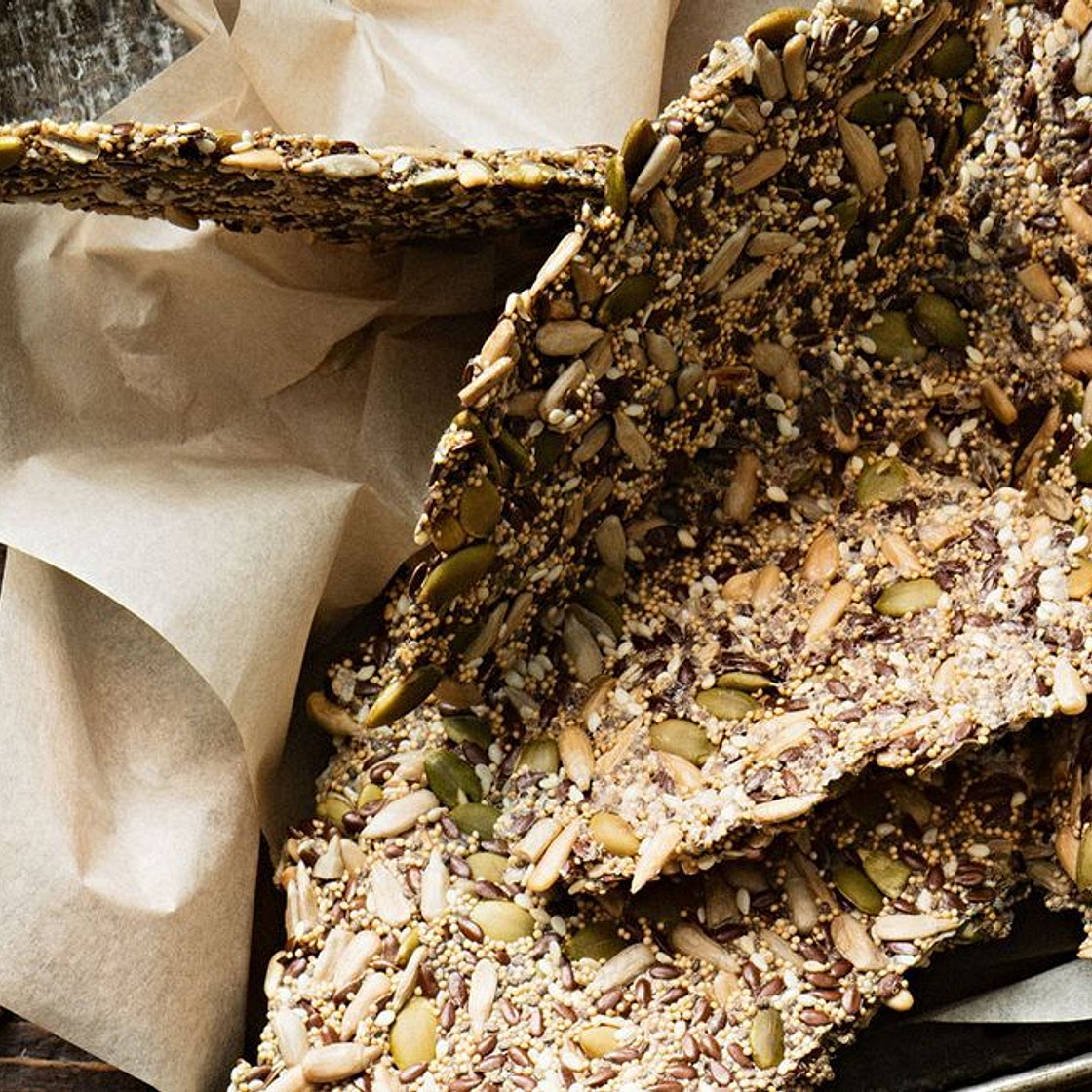 Gluten-free mixed seed crackers