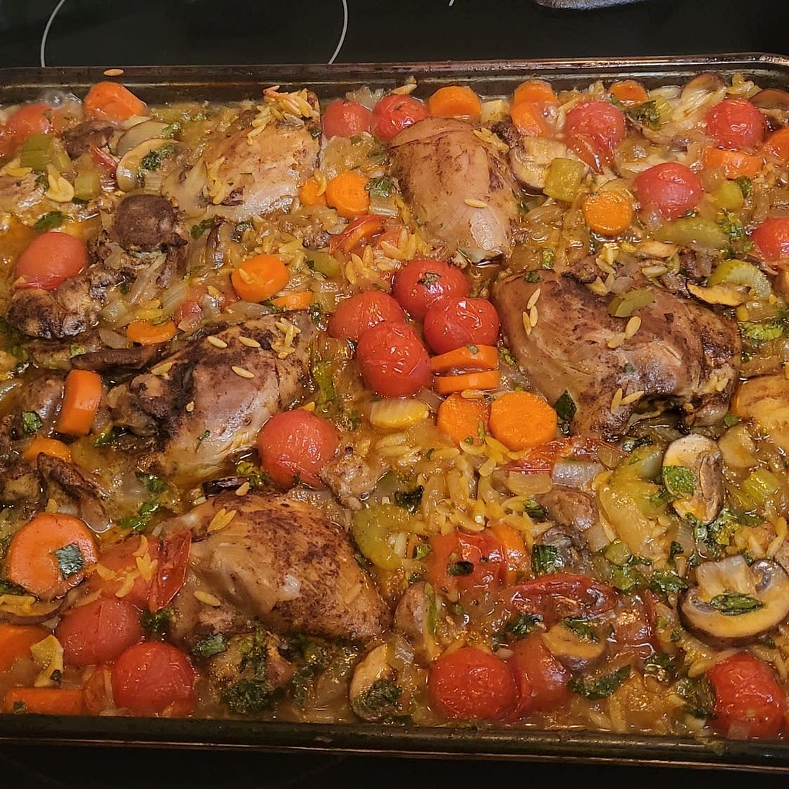 One Pot Mediterranean Chicken Orzo | Slimming & Weight Watchers Friendly