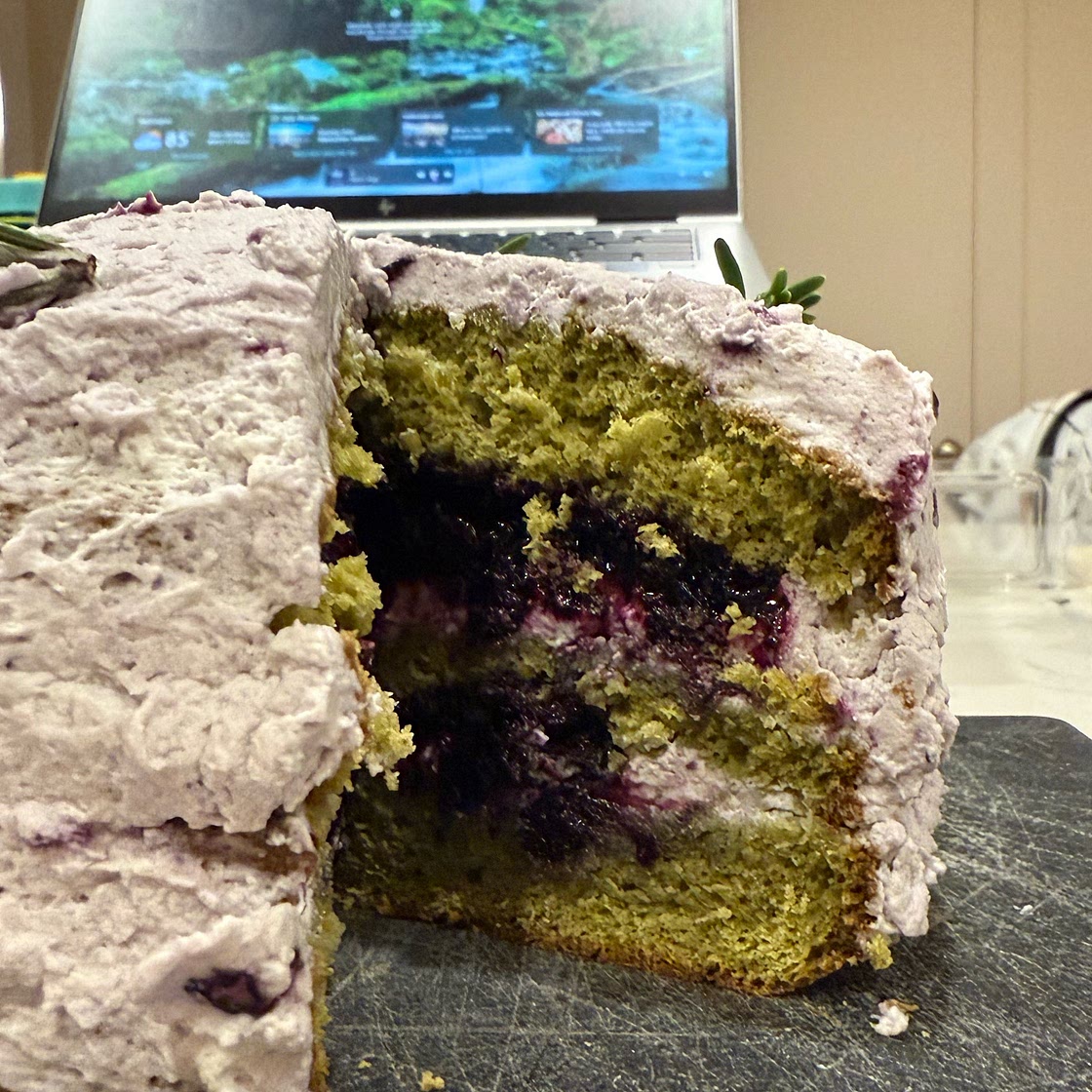 Blueberry Matcha Shortcake.