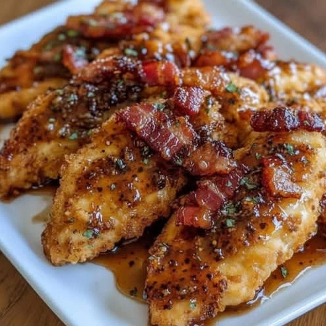 Maple Glazed Chicken with Crispy Bacon 🍁🥓