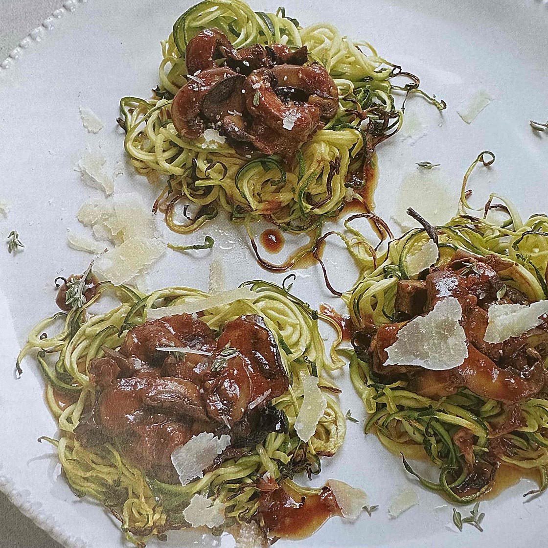Mushroom “Bolognese” on Zucchini Nests