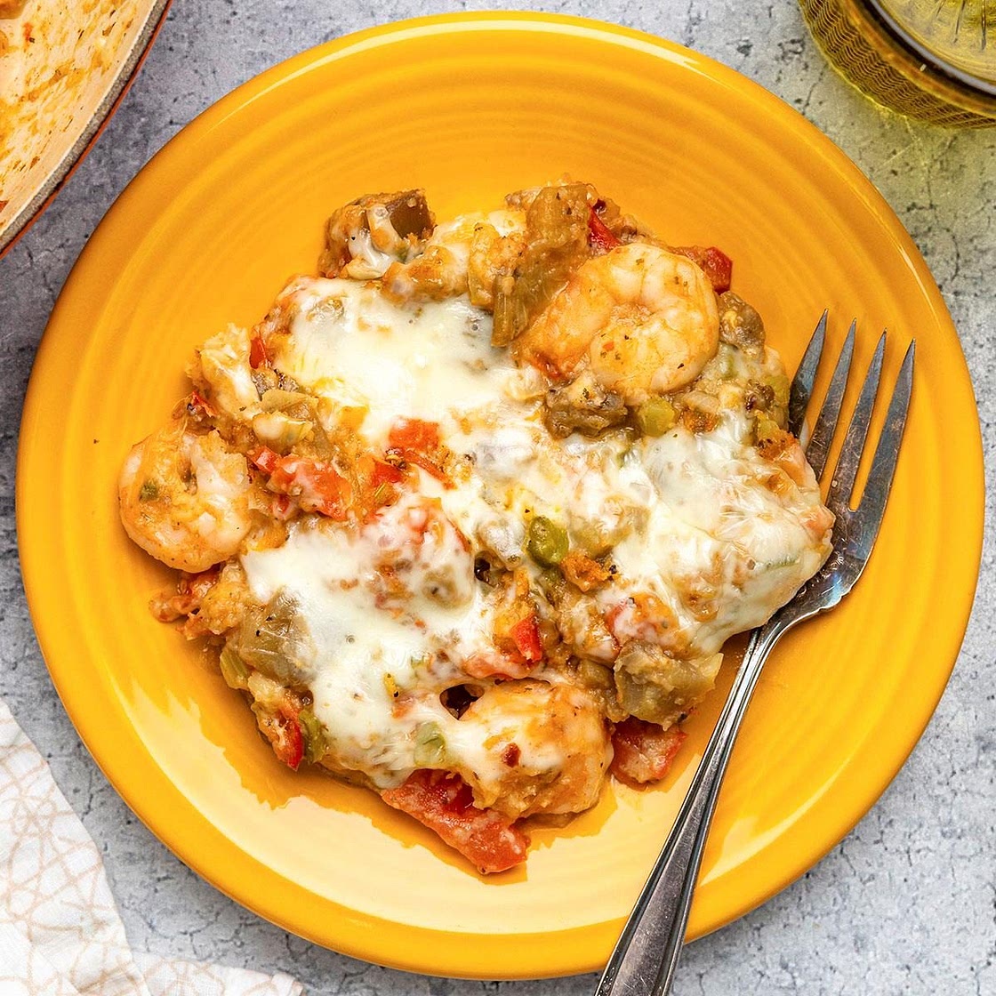 Ragin’ Cajun Eggplant and Shrimp Skillet