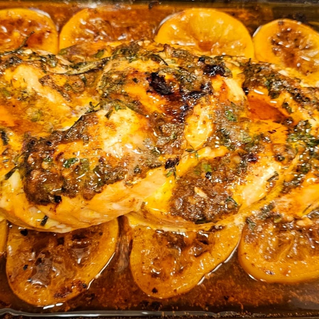 Garlic & herb Braided salmon