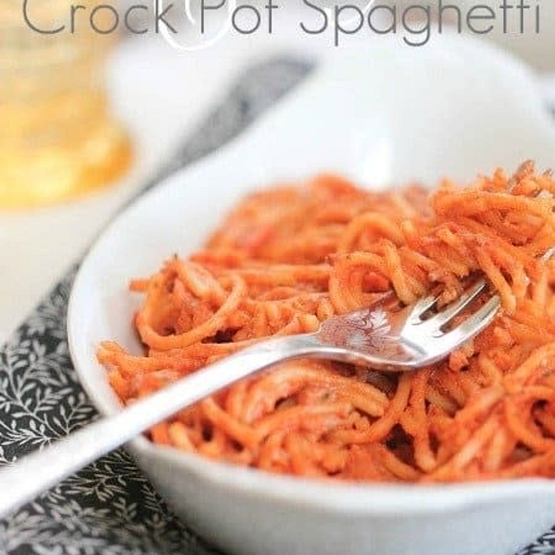 Creamy Crockpot Spaghetti 