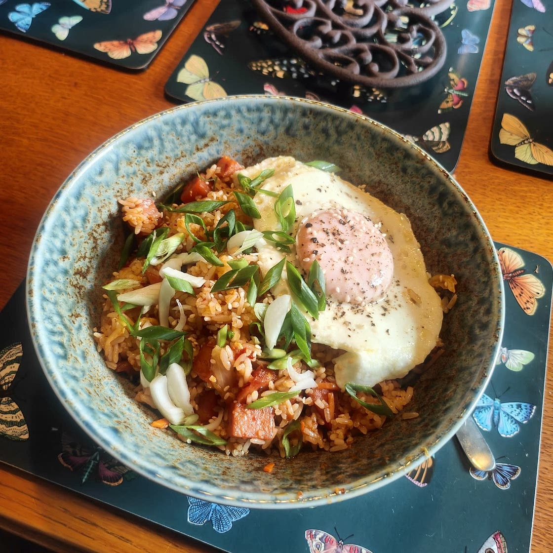 Kimchi Fried Rice with Spam