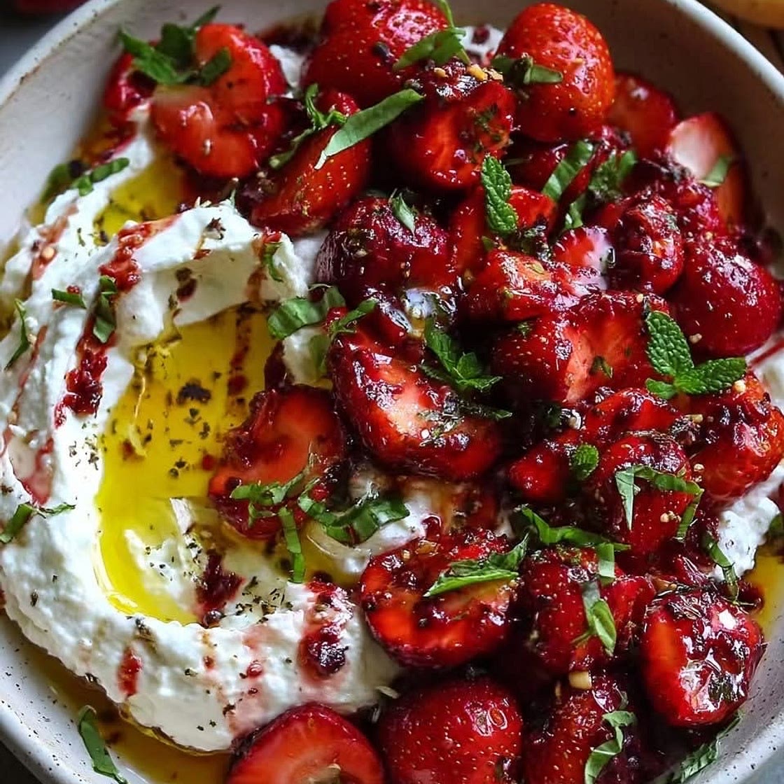 Bita feta z karmelizowanymi truskawkami