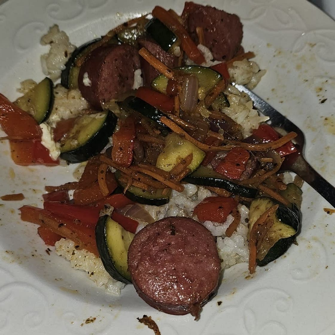 20 Minute Skillet Sausage & Zucchini