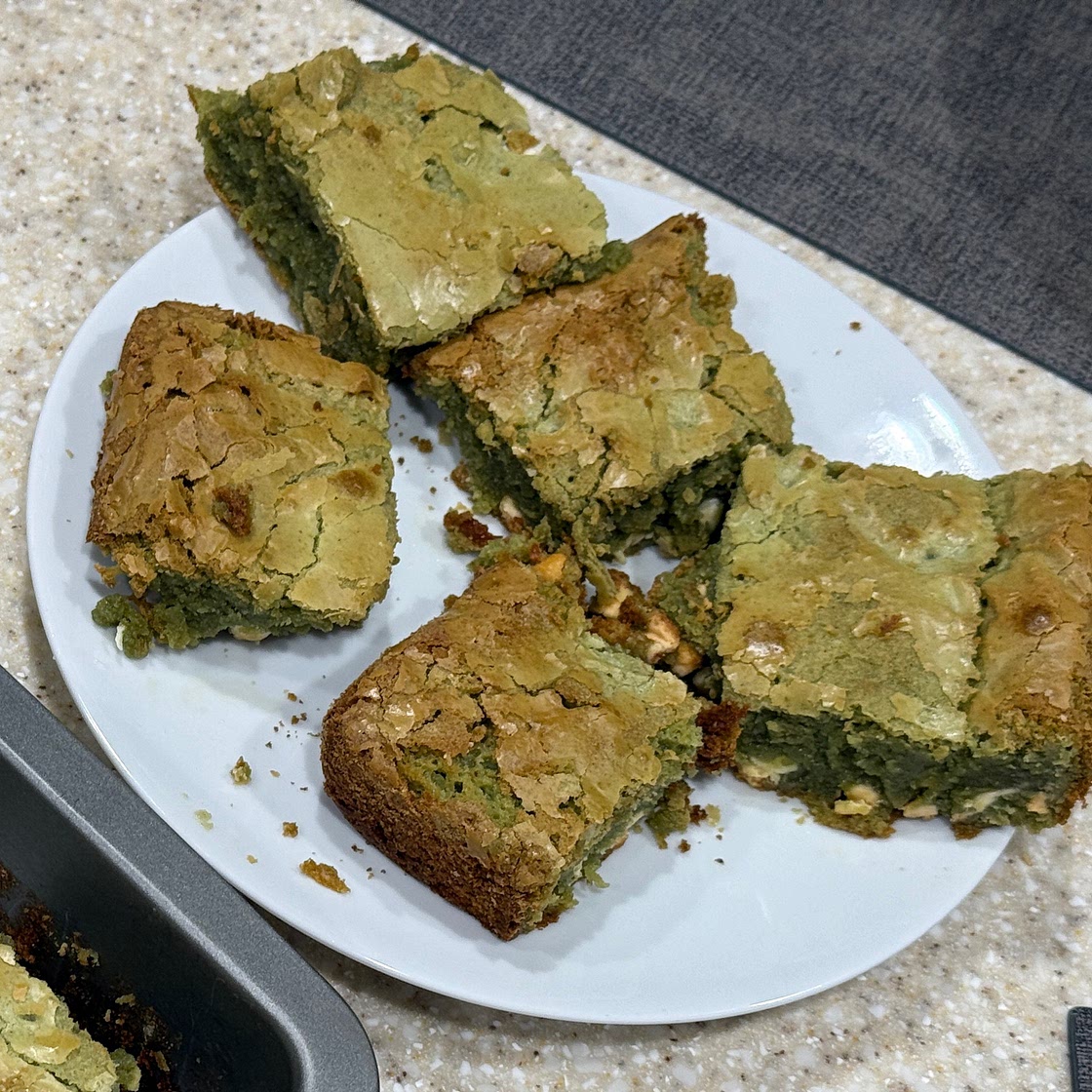 Brown Butter Matcha Brownies