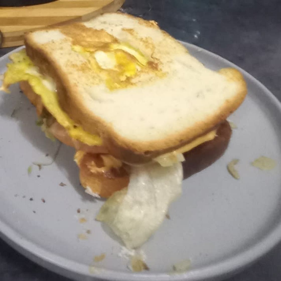 Cheesy Omelette toast sandwich