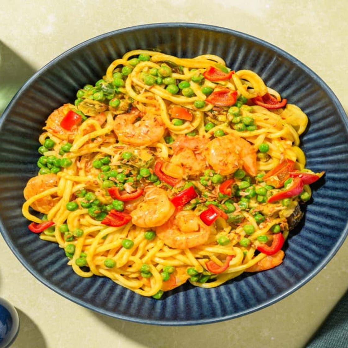 SuperQuick Thai Shrimp Noodles with Coconut