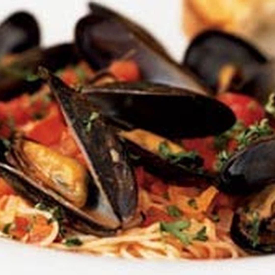 Mussels Marinara with Angel Hair Pasta