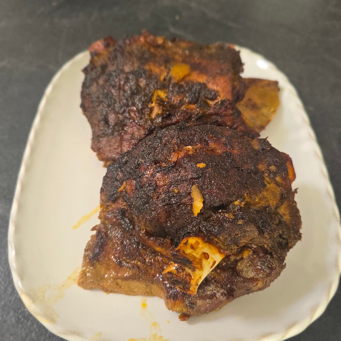 Slow cooked lamb shoulder with mint and cumin