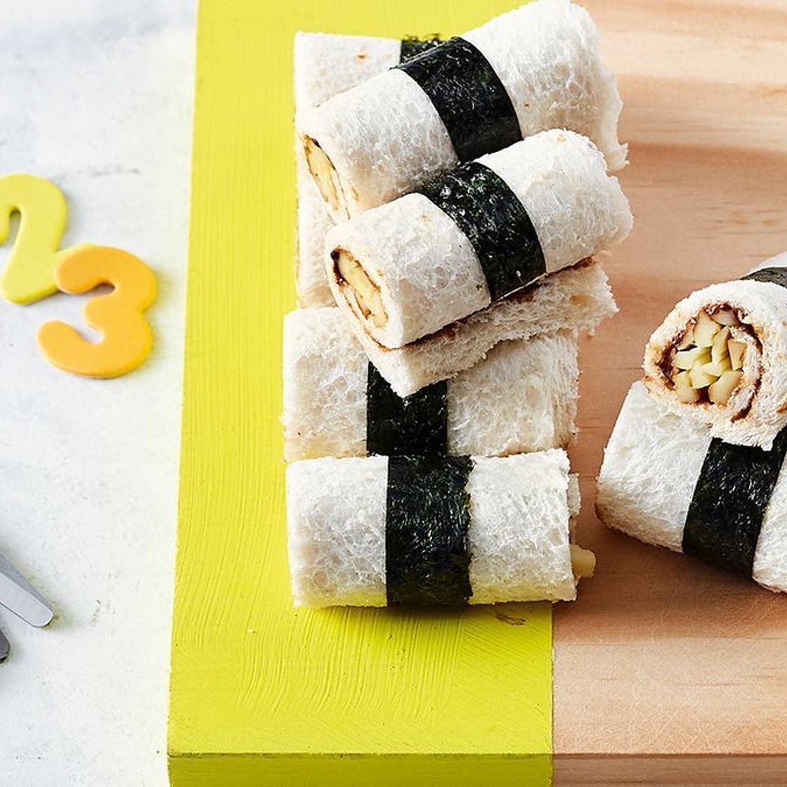 Cheese and vegemite sushi sandwich