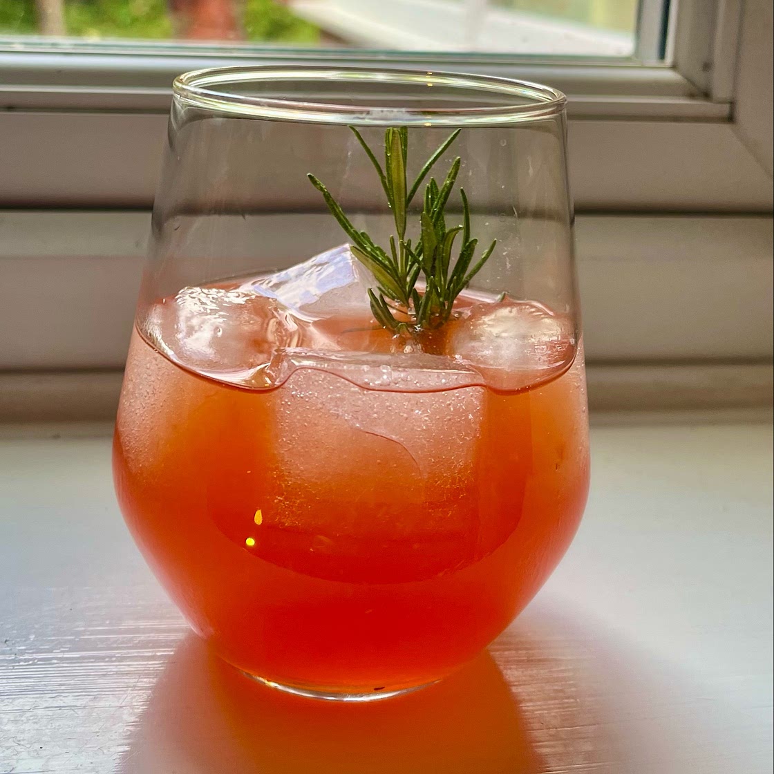 Grapefruit and rosemary aperol spritz