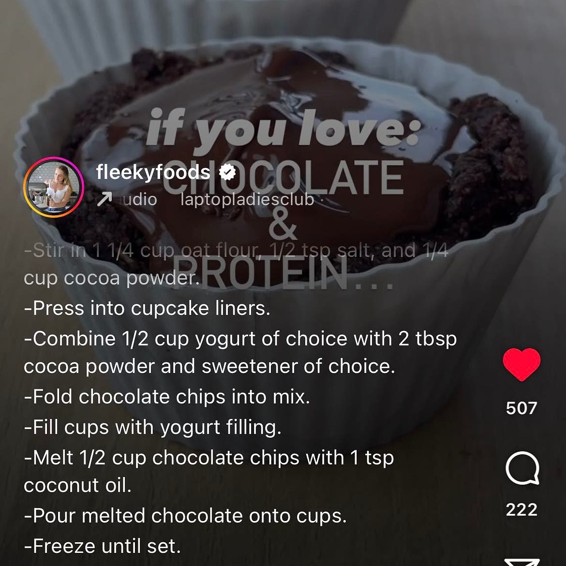 Chocolate protein cups