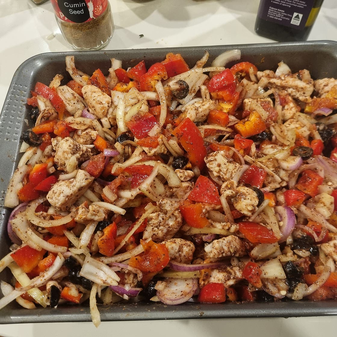 Chicken capsicum in the oven