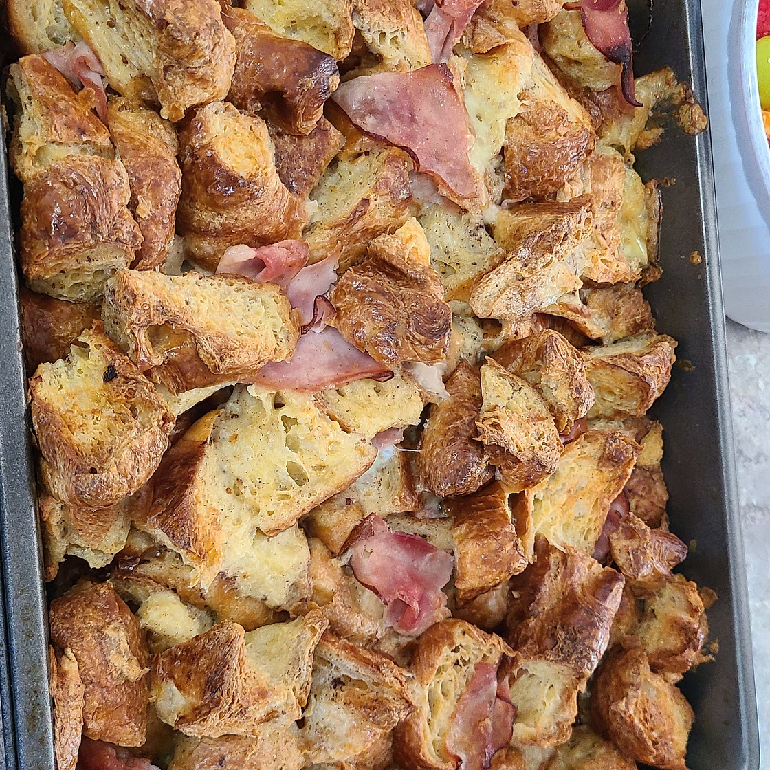 Ham & Swiss Croissant Bake