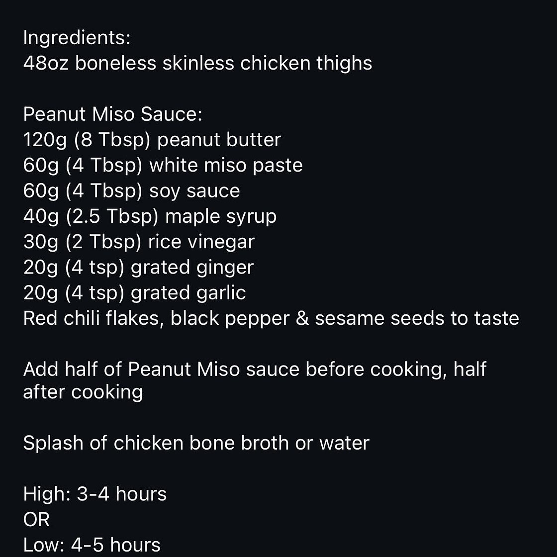 Peanut miso chicken 