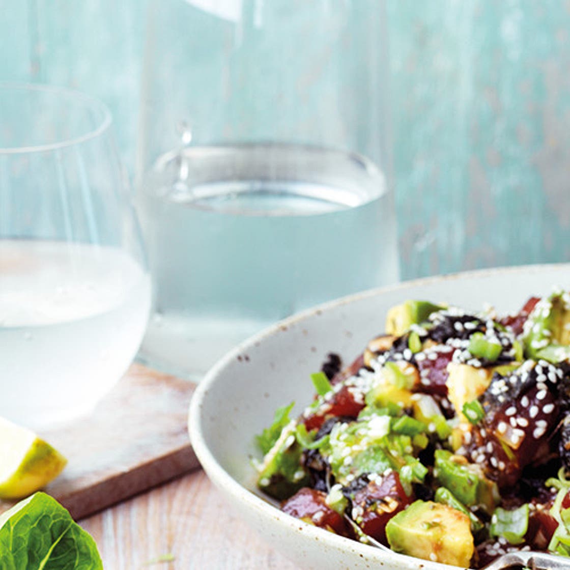 Tuna Poke bowl with avocado