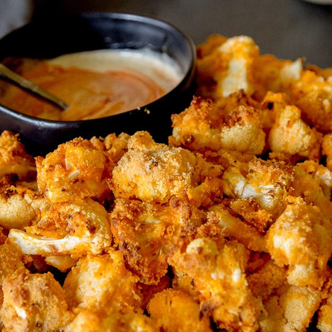 Air-Fried Buffalo Cauliflower Bites