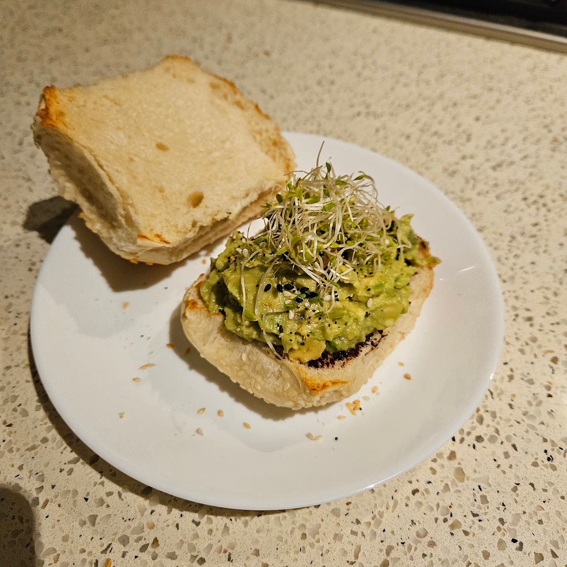 Smashed Avo and Vegemite Sandwich