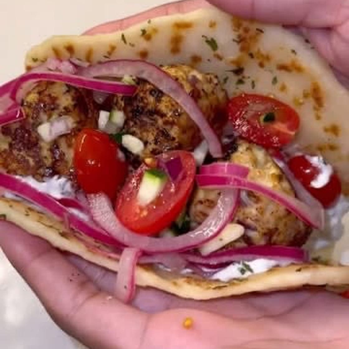 Turkey Tzatziki Meatballs & Pita