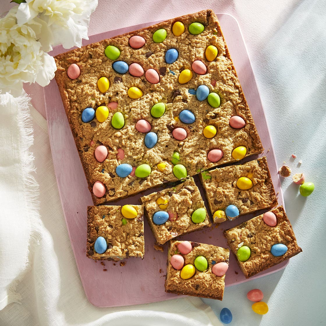 Peanut Butter and Candy Egg Blondies