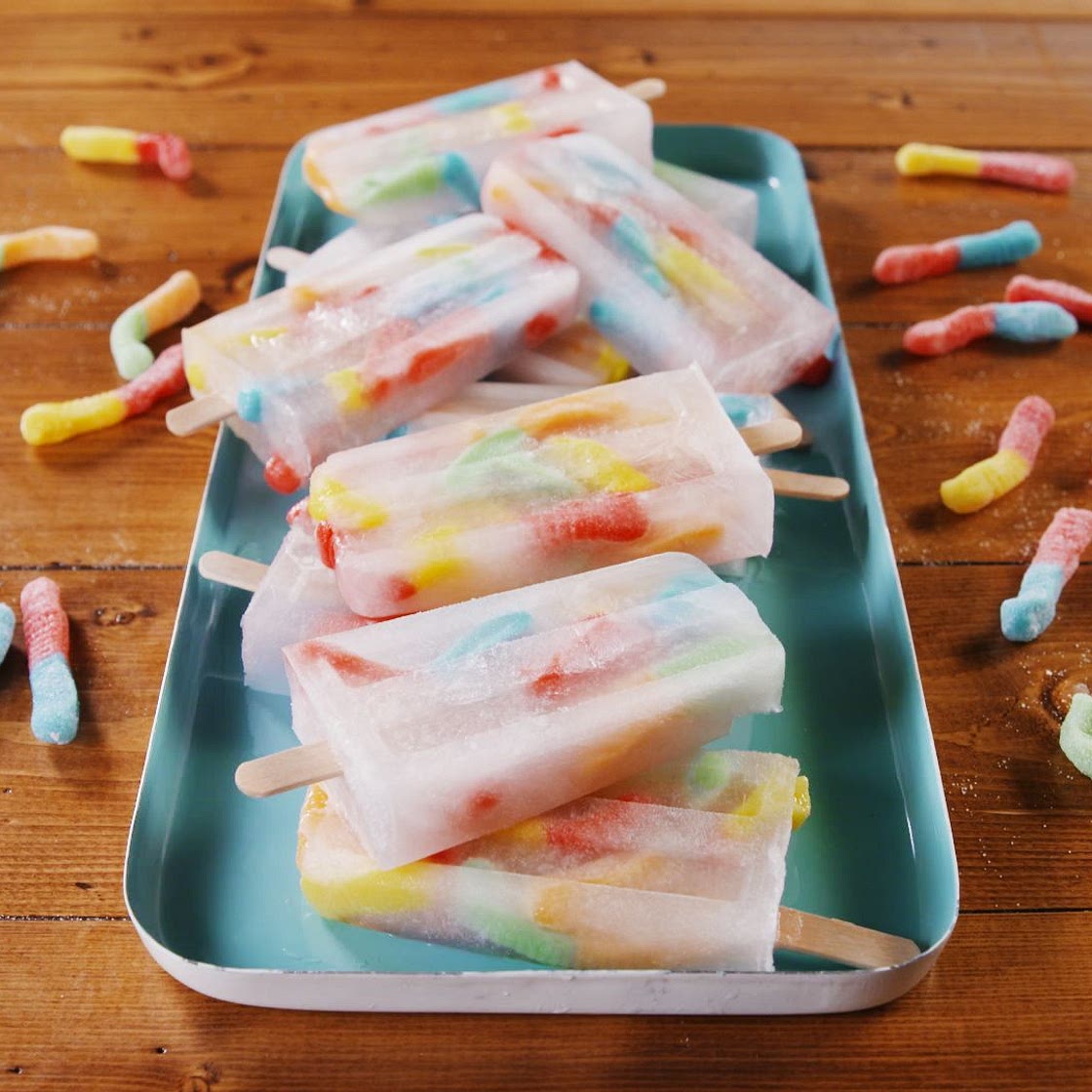 Sour Worm Vodka Pops