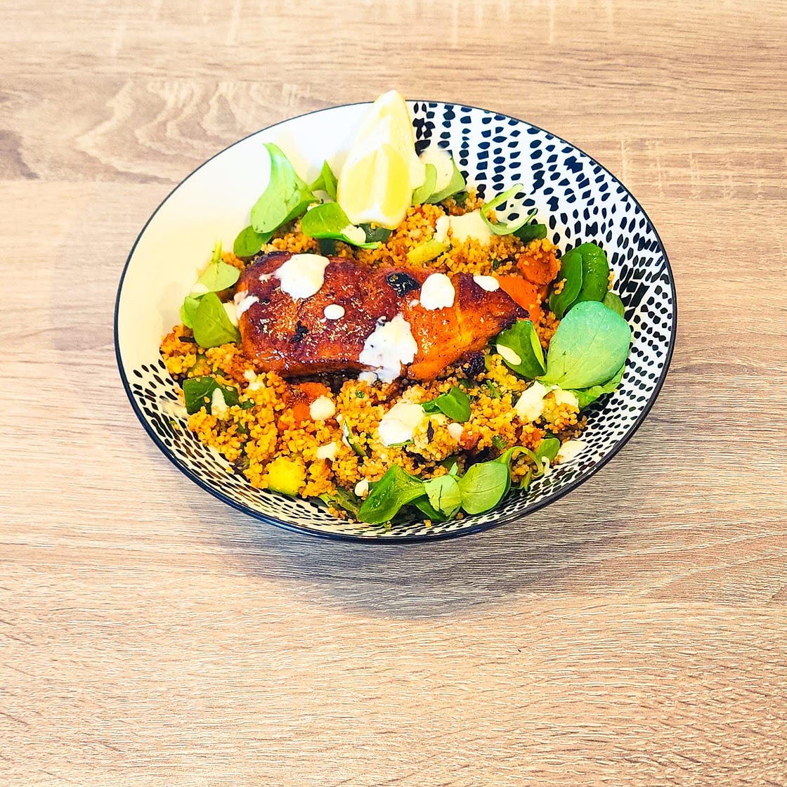 Saumon laqué en sauce au citron et herbes fraîches