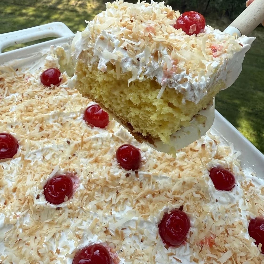 Pina Colada Poke Cake 