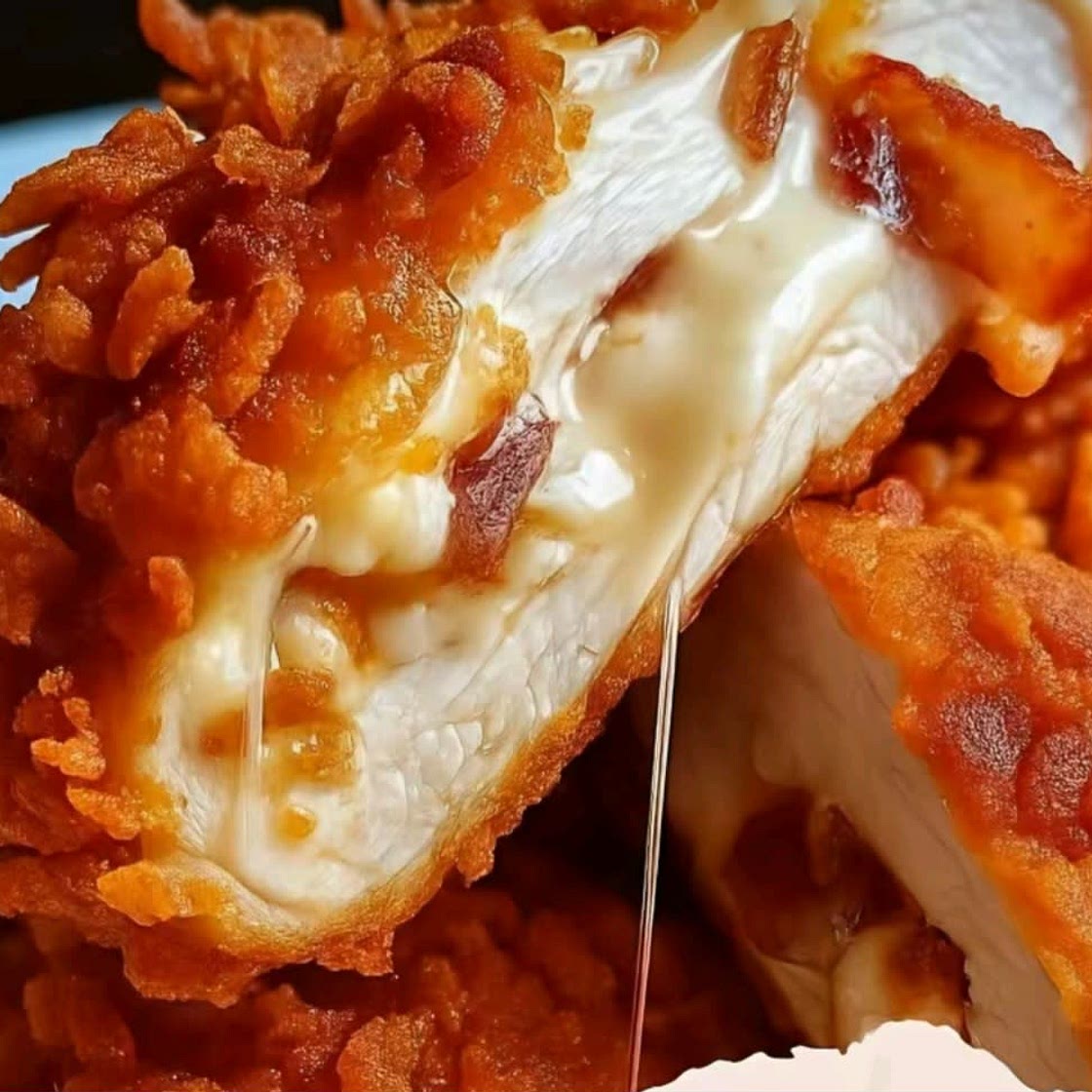 Cream cheese and bacon stuffed doritos chicken