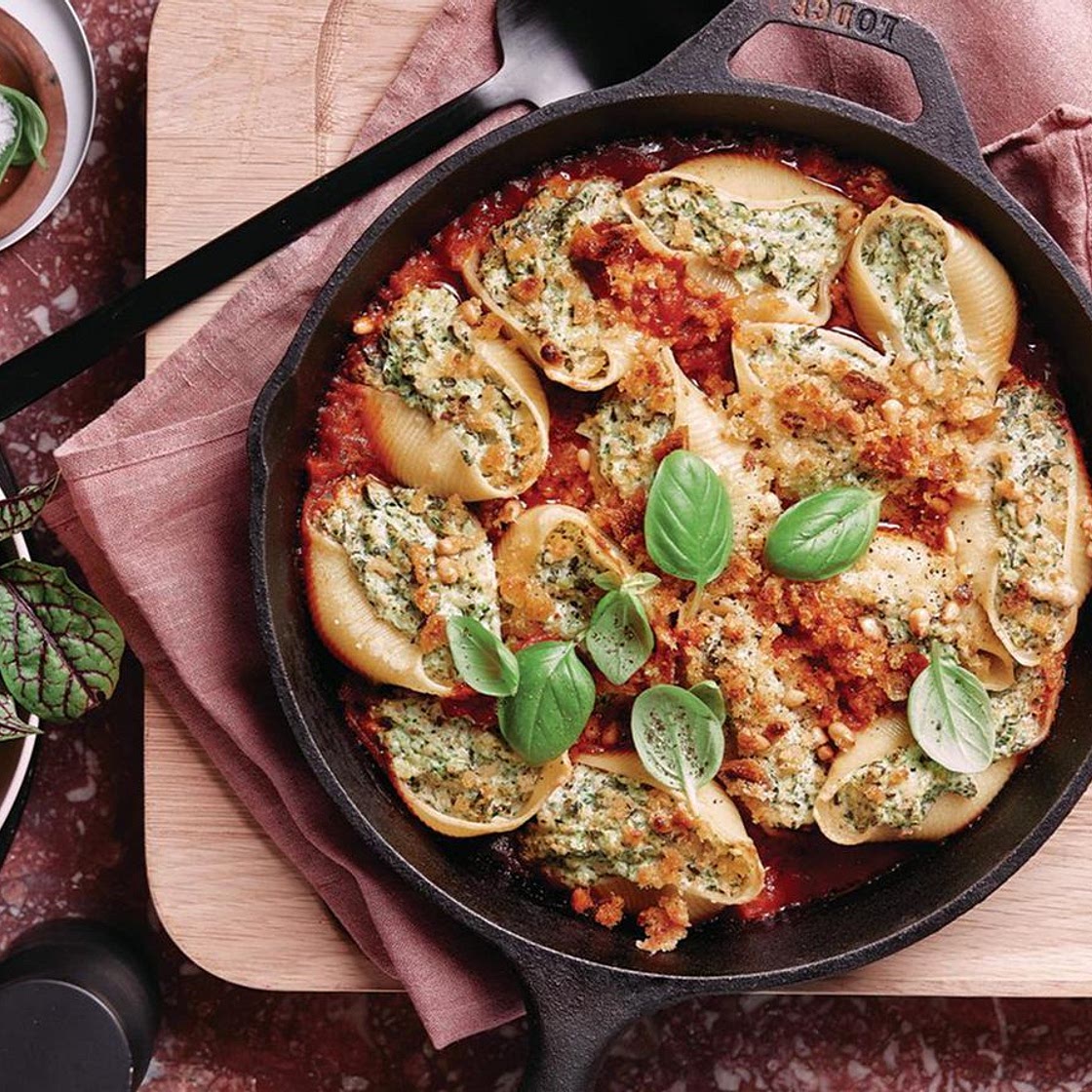 Broccoli and ricotta conchiglioni