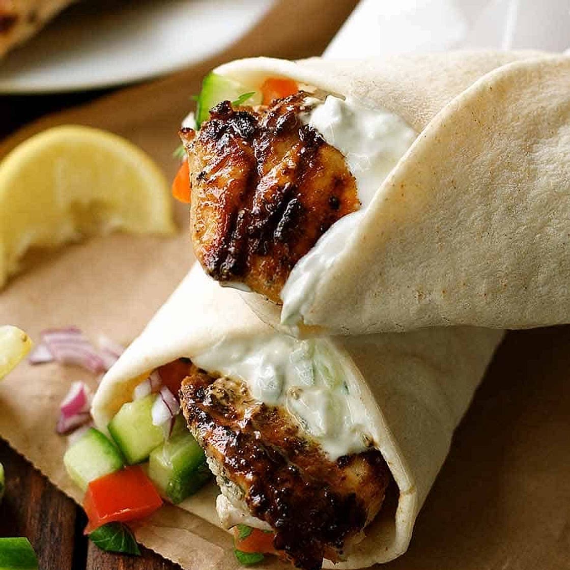 Greek Chicken Gyros with Tzaziki