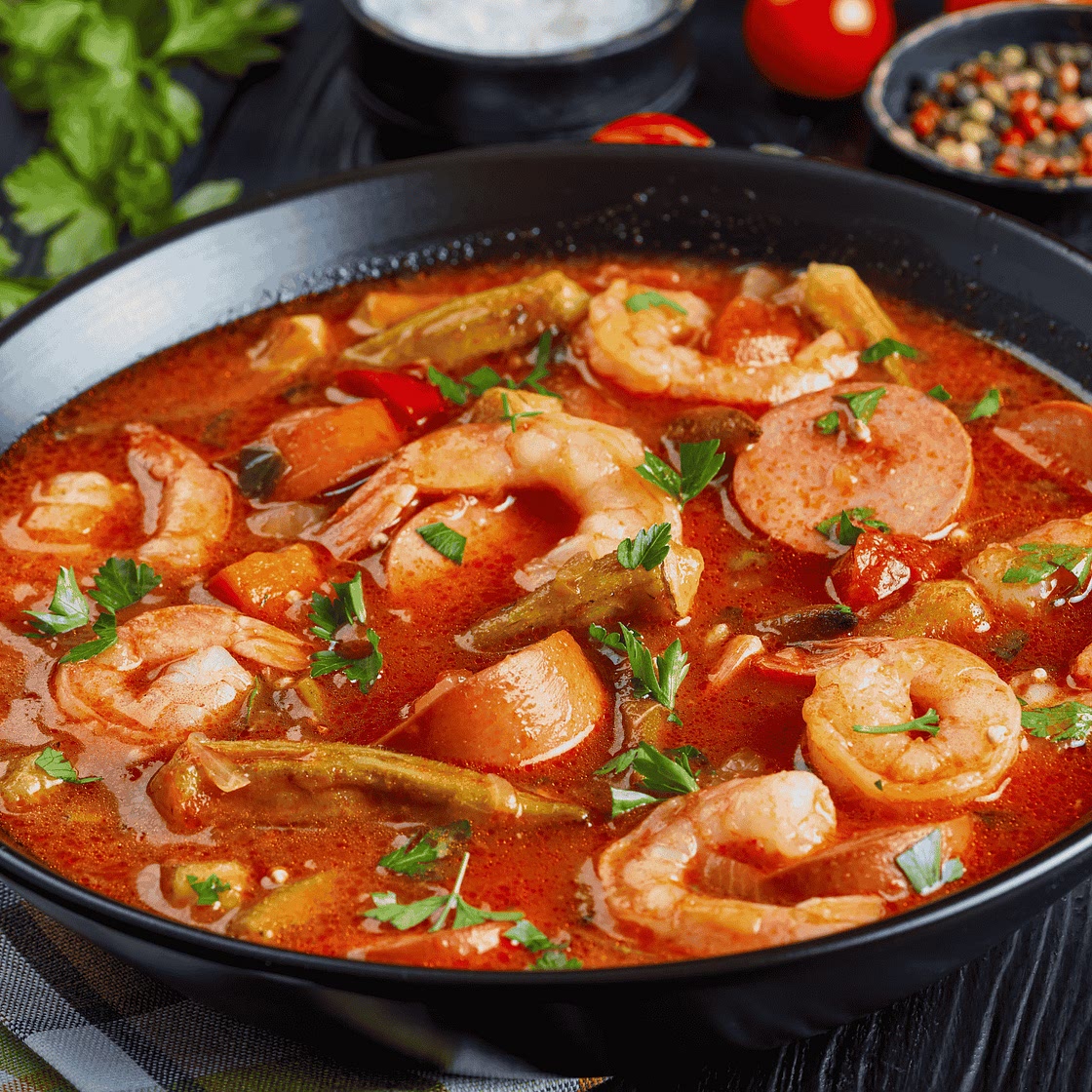 Cajun Shrimp & Sausage Gumbo (Spicy Stew)