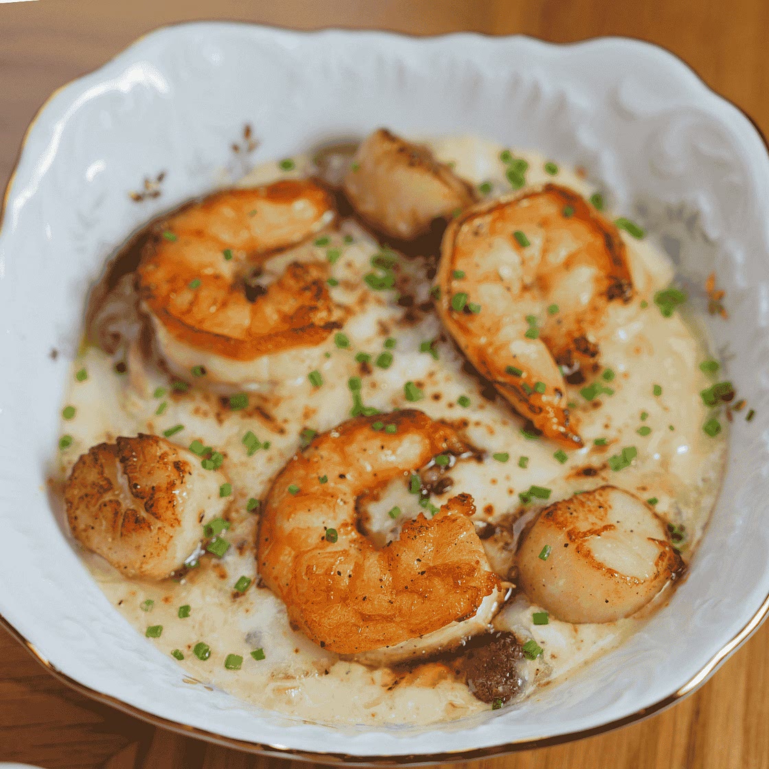 Shrimp and Grits (Seafood over Cornmeal Porridge)