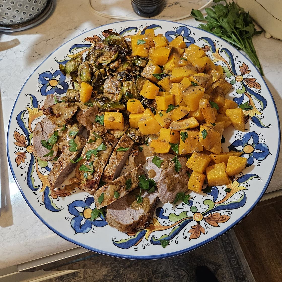 Balsamic Pork Tenderloin in Oven with Fall Veggies