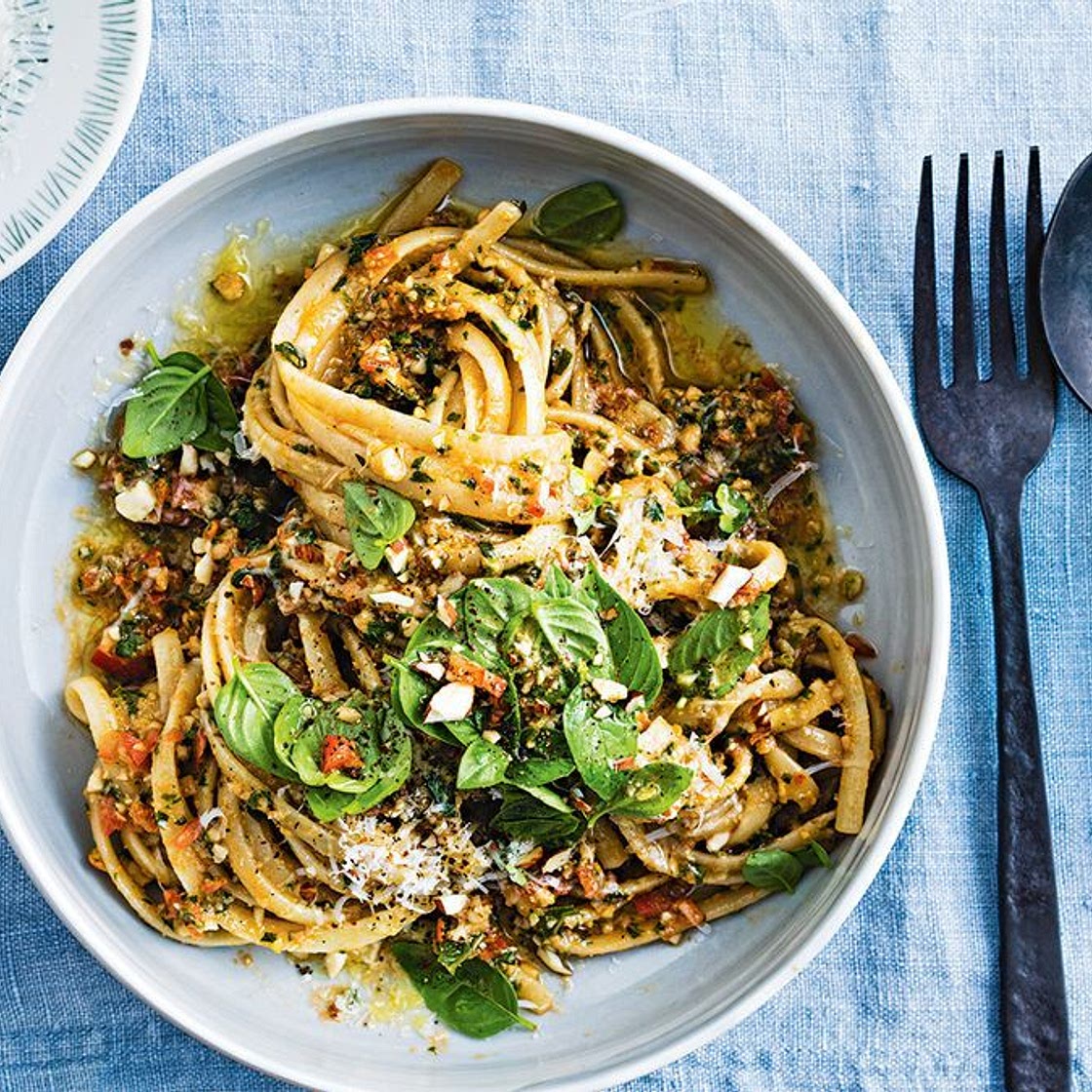 Linguine with Sicilian pesto